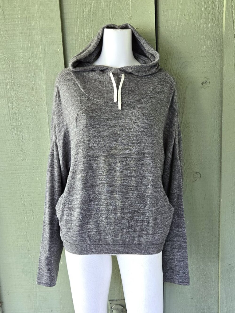 PRANA Heathered Gray Hoodie Top Medium M